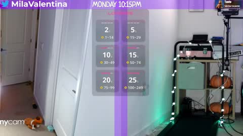 Snapshot of milavalentinax chatting on January 28, 3:15 am Mila Valentina online show from January 28, 3:15 am